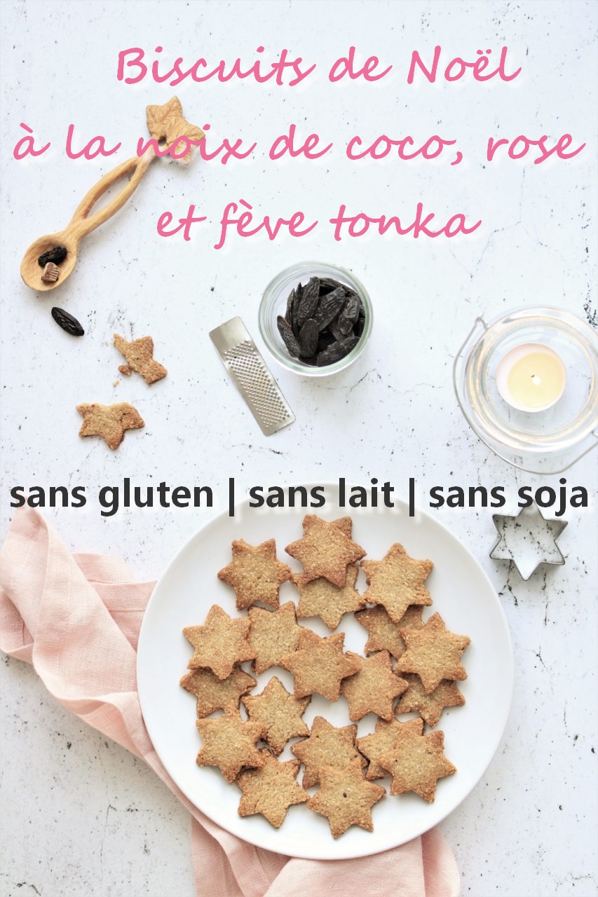 Biscuits de Noël sans gluten sans lait à la rose et fève tonka