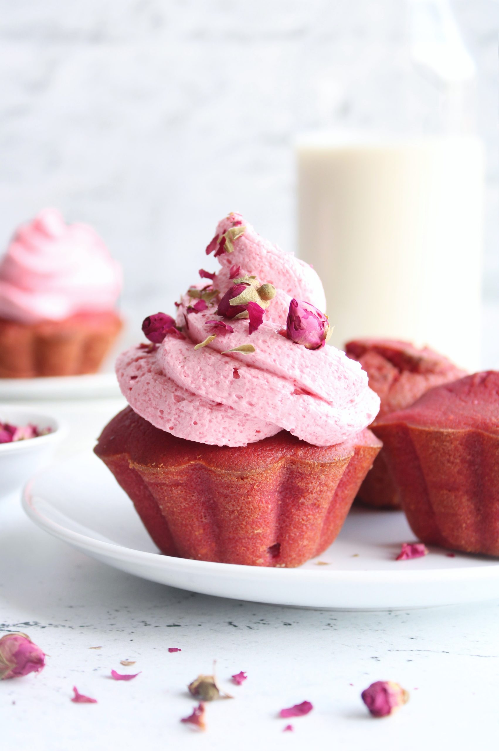 Cupcake rose et amandes - Recette de Cupcake