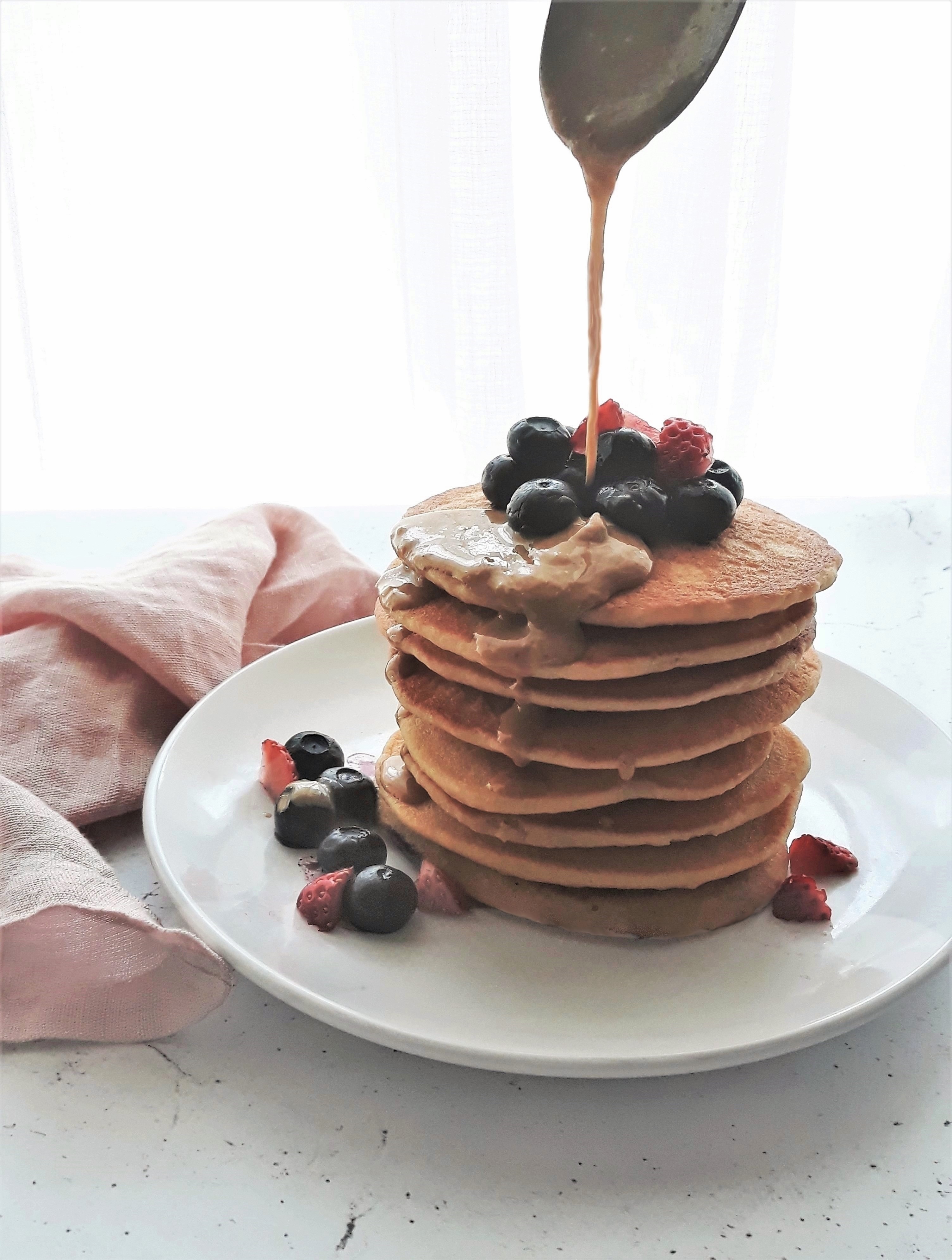 Pancakes sans gluten sans lactose super moelleux.